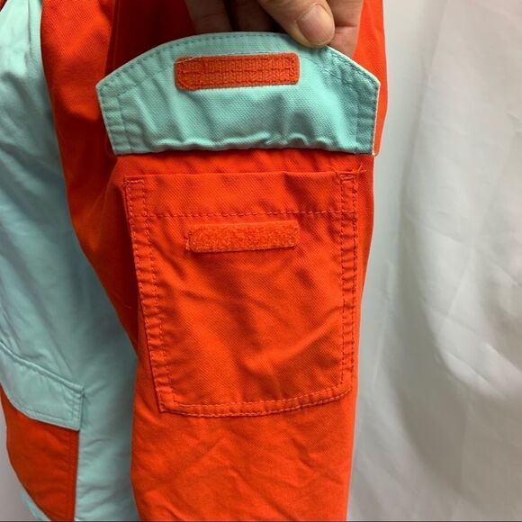 ORAGE youth unisex winter ski jacket hooded 14 XL orange light blue - Picture 6 of 15